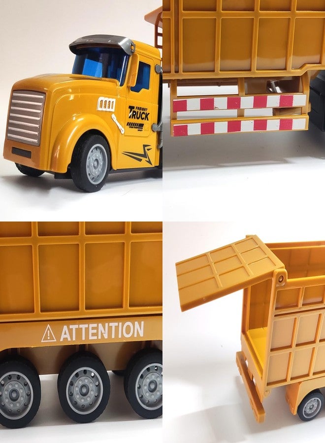 SNACKTANT Remote Control Dump Toy for Kids - 17.3" RC Semi Truck with 2 Batteries, 1:32 Construction Vehicles with Lights & Building Blocks Excavator Toy, Engineering Tractor Toy for 3 4 5 Years Boys Girls - Image 5